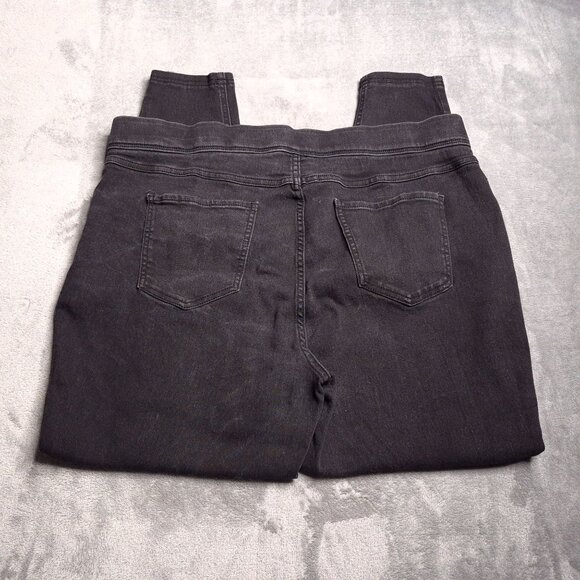 Terra & Sky Pull On Skinny Ankle Jeans 1X Black High Rise Stretch - Picture 2 of 8